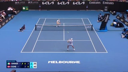 Open d'Australie - Le point exceptionnel de Sinner pour éviter le break dans le 3e set
