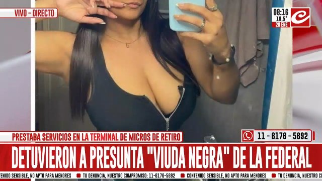 Detuvieron viuda negra que trabaja como efectivo de la Policía Federal