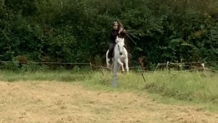 Junior European & World Champion horseback archer showcases unmatched skills during training