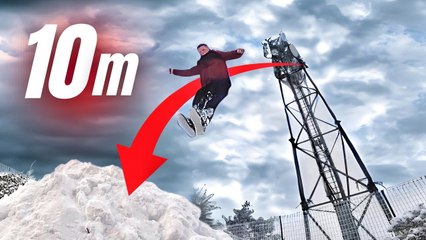 Saut extrême d’une antenne de 10m dans la neige ❄️