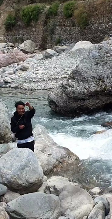 Hook and Rod Fishing in Nepal | Himalayan Trout Fishing | Angling with Bamboo Stick |