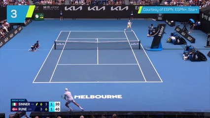 Sinner and Rune play out point of the tournament in Melbourne