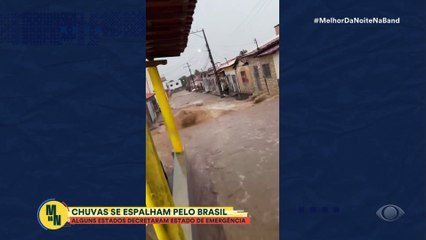 Fortes chuvas se espalham pelo Brasil e provocam alagamentos | Melhor da Noite