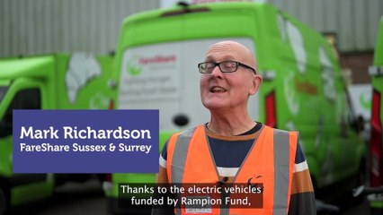 Electric vehicles delivered food to people living in poverty in Sussex and Surrey