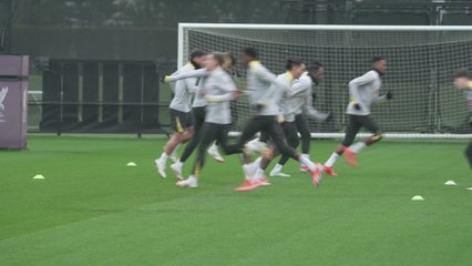 Liverpool training ahead of Lille as they look to reinforce their hold on UCL top spot
