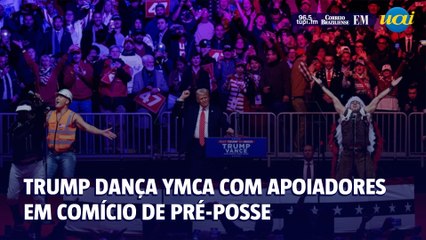 TRUMP DANÇA YMCA EM COMÍCIO DE PRÉ-POSSE
