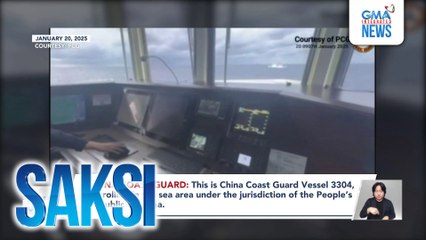 CCG Vessel 3304 na pumalit sa puwesto ng monster ship ng China, naka-radio challenge ang BRP Gabriela Silang | Saksi