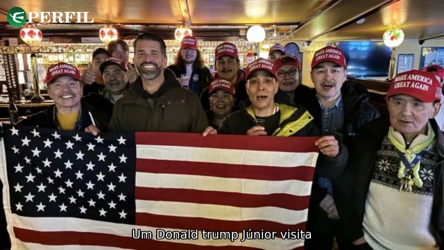 Trump Jr. distribui comida na Groenlândia, Michelle e Eduardo Bolsonaro se encontram com Milei antes da posse de Trump nos EUA
