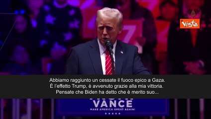 Trump: "A Gaza un cessate il fuoco epico, grazie alla mia vittoria"