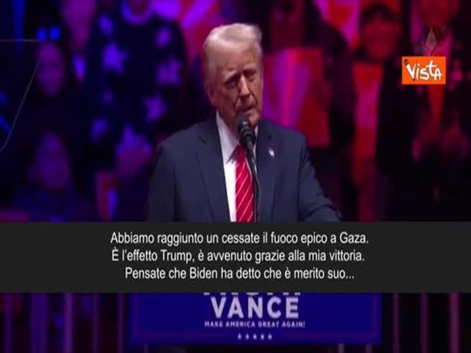 Trump: "A Gaza un cessate il fuoco epico, grazie alla mia vittoria"