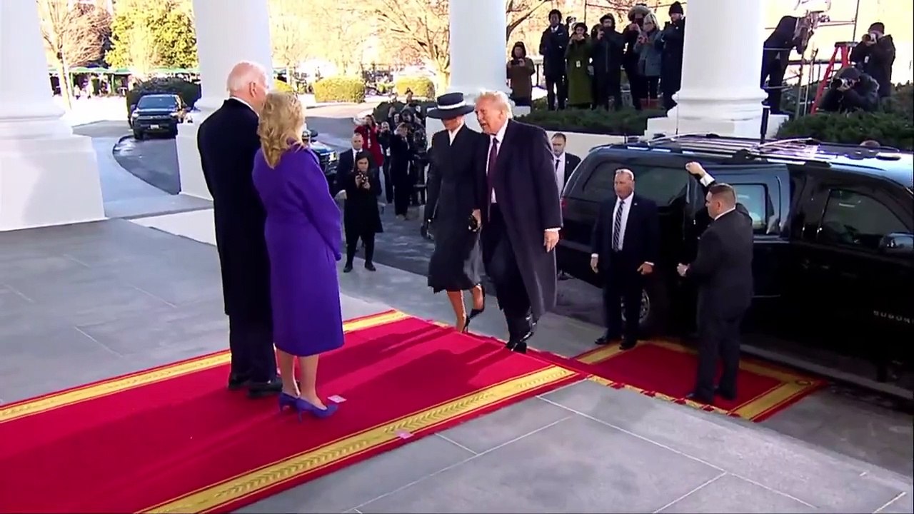 Donald Trump es recibido por Joe Biden en la Casa Blanca en el día de traspaso