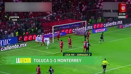 Toluca y Monterrey empatan y reparten puntos con golazos en el 'infierno'