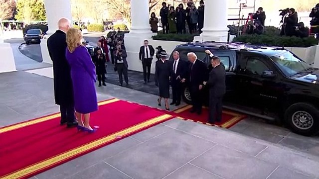 Joe e Jill Biden recebem Donald e Melania Trump na Casa Branca