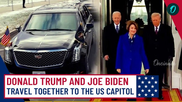 Donald Trump Inauguration 2025: Biden, Trump Travel Together to the US Capitol for Oath-Taking