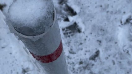 Nature-sculpted ice wand meets a shattering fate *SATISFYING!*