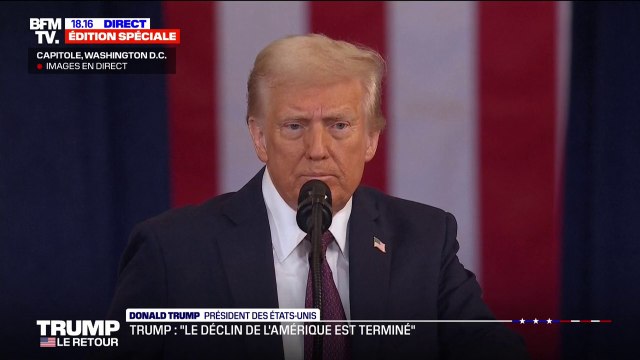 J'ai été sauvé par notre seigneur car il veut lui aussi que l'Amérique soit grande à nouveau , déclare Donald Trump lors de son discours d'investiture