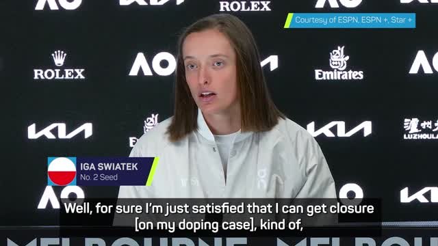 Swiatek relieved to finally get closure on doping case