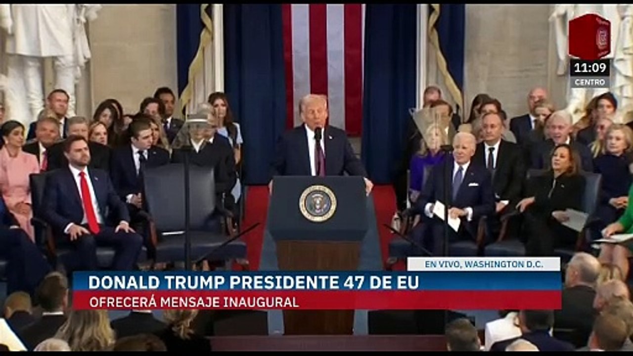 "Dios me salvó para hacer a EU grande": El discurso inaugural de Donald Trump en su segundo mandato