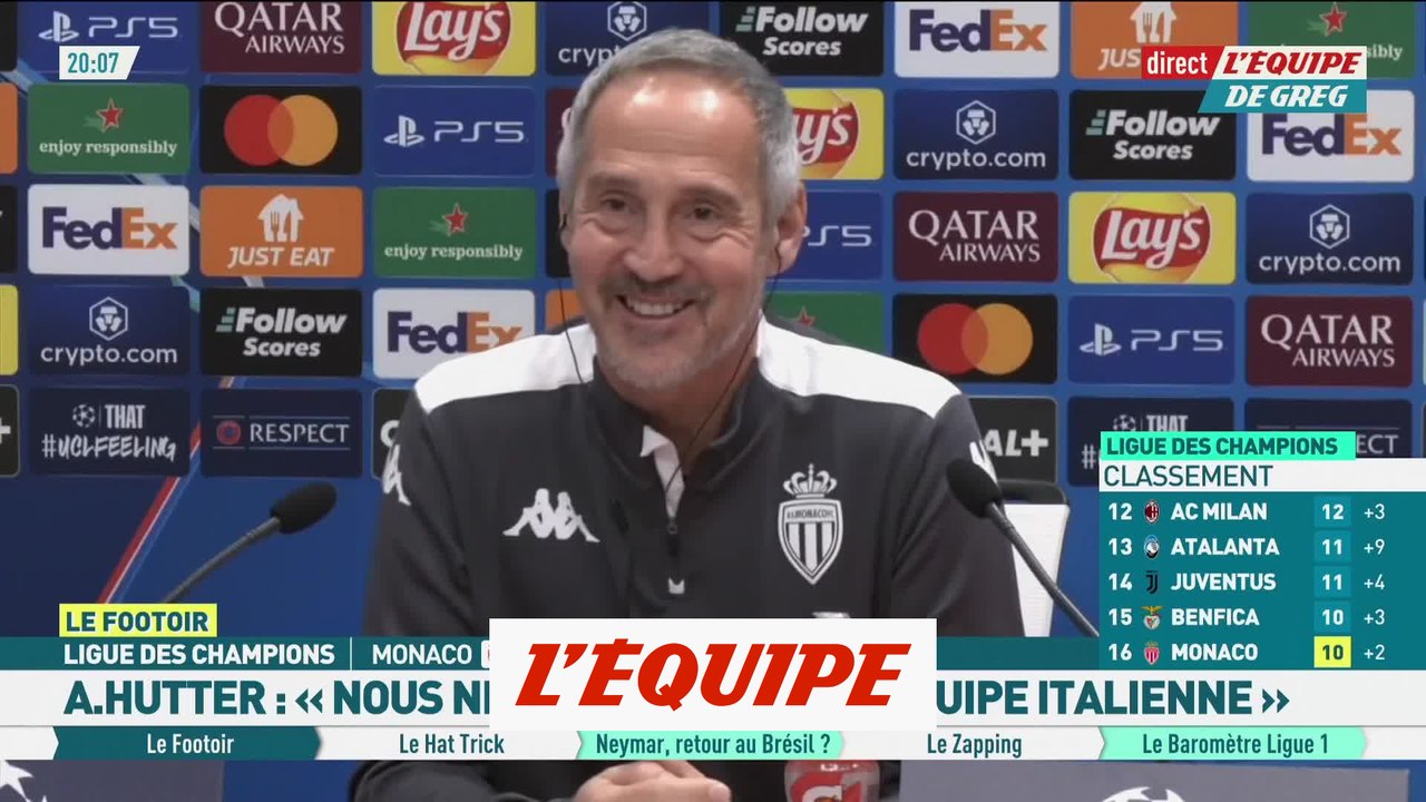 Hütter : « Nous ne sommes pas une équipe italienne » - Foot - C1 - Monaco