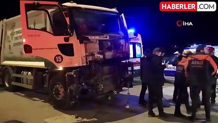Çöp Kamyonu Yolcu Otobüsüne Çarptı: 2 Yaralı