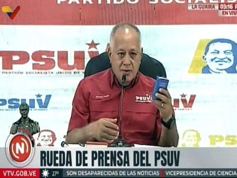 Primer Vpdte. del PSUV Diosdado Cabello: Nosotros si estamos prestos a lo que diga la Constitución