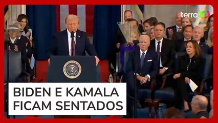 Biden e Kamala permanecem sentados e sem bater palmas durante discurso de Trump