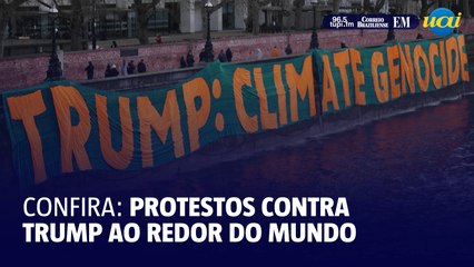 Caravana, bandeira queimada e faixa: protestos contra Trump ao redor do mundo