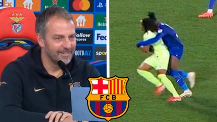 Hansi Flick y su postura ante el penalti a Koundé en Getafe: "Es un penalti claro, no necesitas el VAR"
