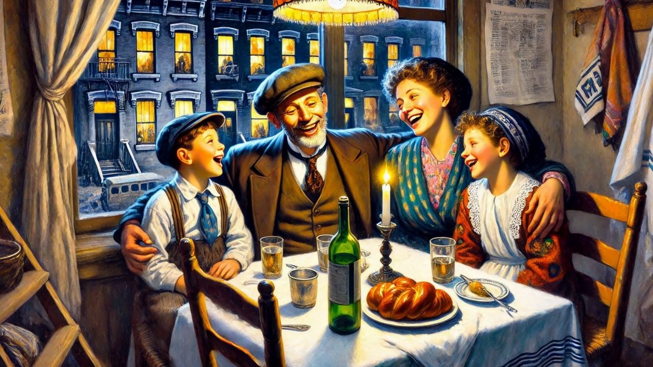 "Shabes Koydesh" - Joyous Yiddish Song ("Sabbath Joy") - Lively Jewish Music. (Subtitles)