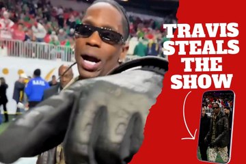 Steals the show! Travis Scott pulls up to perform at the Ohio State vs. Notre Dame championship game