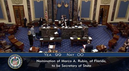 Senado de Estados Unidos aprueba nominación de Marco Rubio como secretario de Estado de Estados Unidos