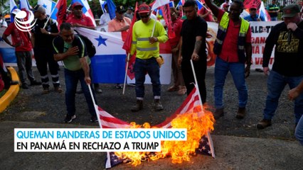 Queman banderas de Estados Unidos en Panamá en rechazo a Trump