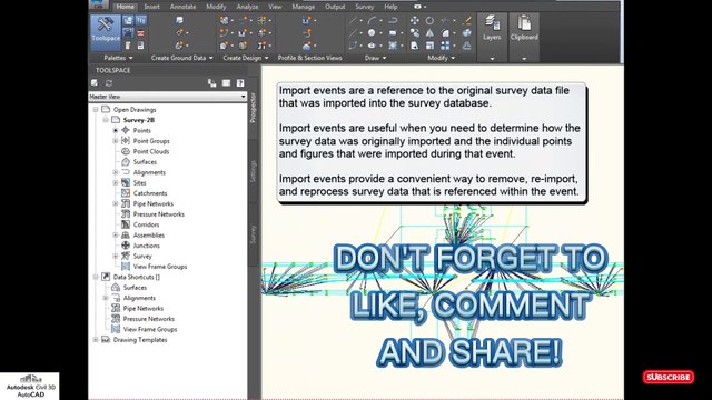 how to Update Imported Survey Data in civil 3d #autocadcivil3d #autocad #autocad #Autodesk #civil3d