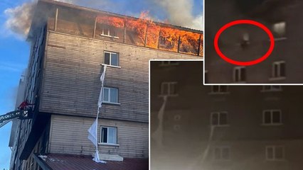 Kartalkaya’da oteldeki yangında can pazarı: Camdan sarkıttığı çarşafla böyle atladı