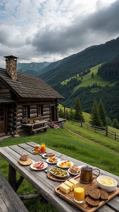 Simple Morning Breakfast With A Cozy And Scenic View