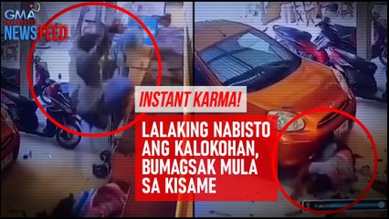 Instant karma! Lalaking nabisto ang kalokohan, bumagsak mula sa kisame | GMA Integrated Newsfeed