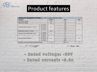 AFP3407SS23RG-VB is a SOT23 package P-Channel field effect MOS tube