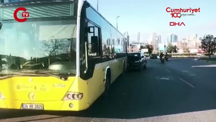 ‘Ehliyetsiz’ iddiası: Esenyurt'ta Yemen Konsolosluğu'na ait otomobil İETT otobüsüne çarptı