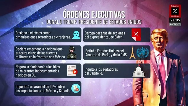Trump firma órdenes ejecutivas con impacto en la migración y seguridad fronteriza