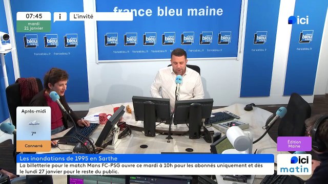L'invité d'Ici Maine : Romain Barbé, hargé de mission prévention des inondations à l'établissement public territorial du Bassin de la Sarthe.