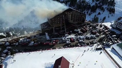 Kartalkaya'daki facia Haber Global'in drone kamerasında