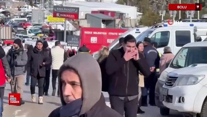 Bolu'da alevlere teslim olan otelde acı bekleyiş