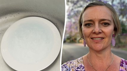 Woman shocked as BLUE water runs from her kitchen tap