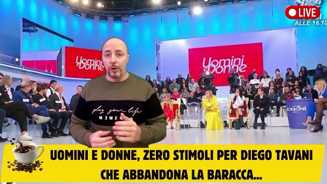 Uomini e Donne, zero stimoli per Diego Tavani che abbandona la baracca...