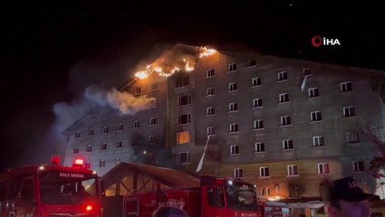 Huge flames engulf popular Turkey ski resort hotel as deadly fire kills 10