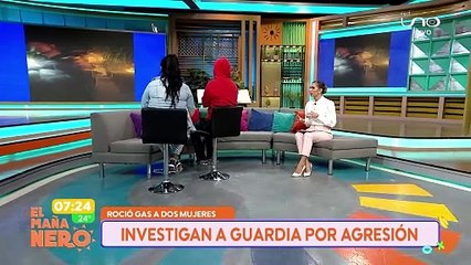 SCZ dos jóvenes relatan el incidente con un guardia de seguridad que les roció gas