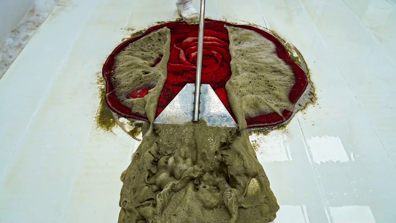 Geometric Figures Hidden Under A Blanket Of Mud - Carpet Cleaning Satisfying ASMR