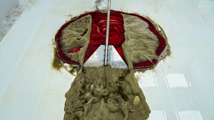 Geometric Figures Hidden Under A Blanket Of Mud - Carpet Cleaning Satisfying ASMR