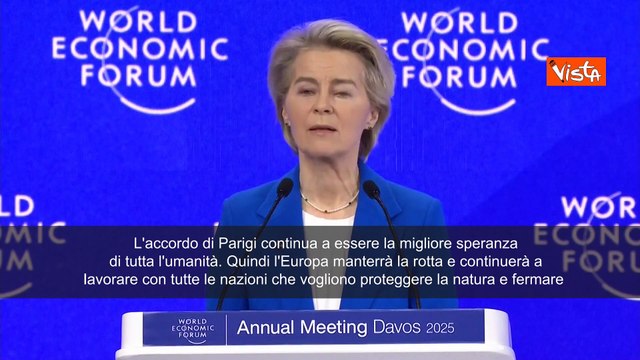Von der Leyen a Davos: L'accordo di Parigi miglior speranza per l'umanit?