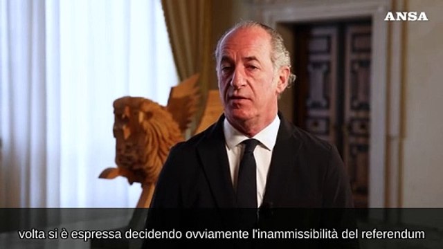 Zaia: Dopo sentenza Consulta, spero ci sia possibilita' di dialogo con opposizioni